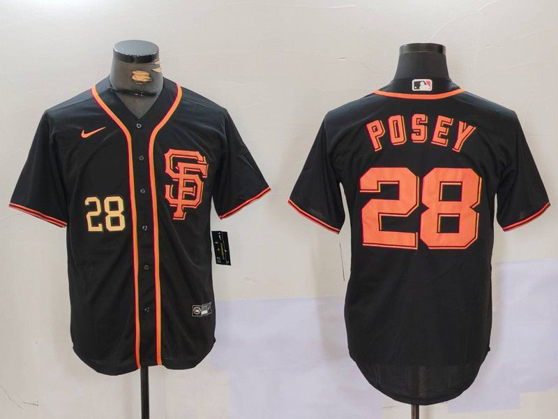 Men San Francisco Giants #28 Posey Black Game 2024 Nike MLB Jersey style 9021